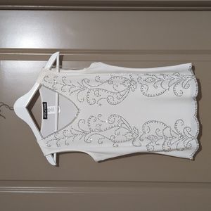 Embellished white top
